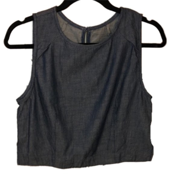 NEW 3x1 Jean Crop Sleeveless Tank Top - L - Picture 1 of 3